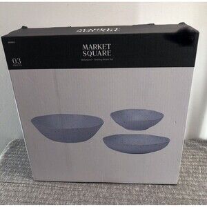 3 Pack Market Square Stoneware Dinnerware Set Bowls Dinner /Salad Plates